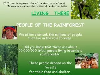 LIVING THERE PEOPLE OF THE RAINFOREST