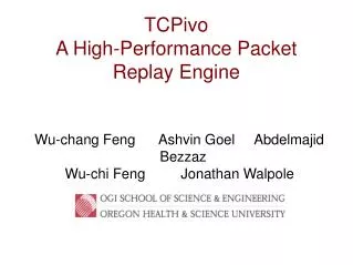 TCPivo A High-Performance Packet Replay Engine