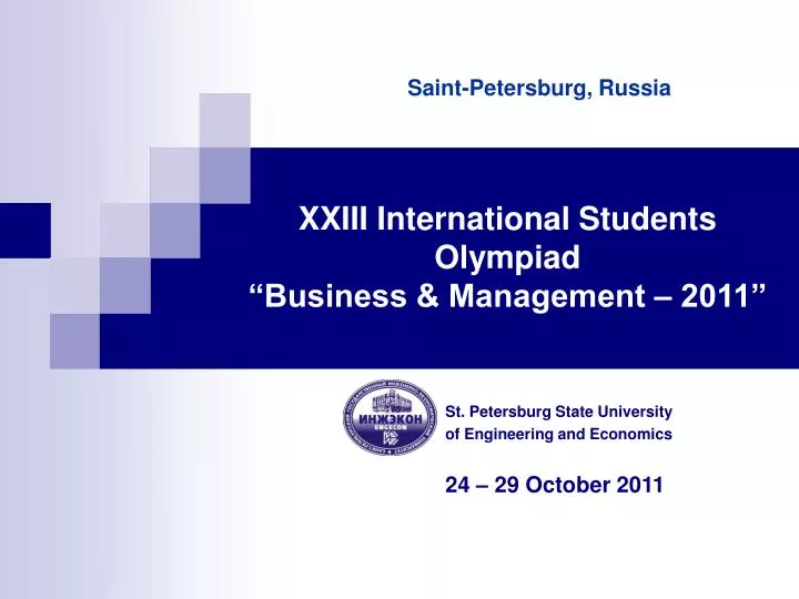 xxiii international students olympiad business management 2011