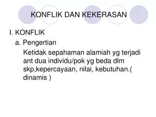 konflik dan kekerasan
