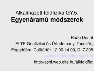 alkalmazott f ldfizika gy 5