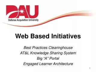 Web Based Initiatives