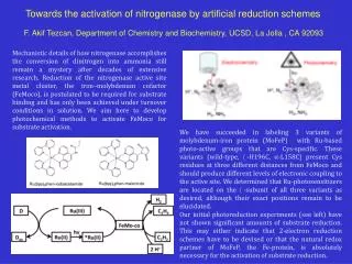 Towards the activation of nitrogenase by artificial reduction schemes