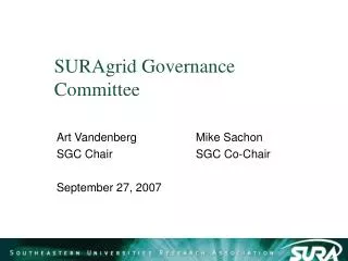 SURAgrid Governance Committee