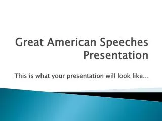 Great American Speeches Presentation