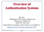 Overview of Authentication Systems - slide 1