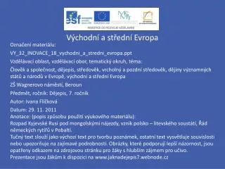v chodn a st edn evropa