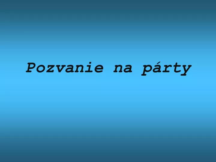 pozvanie na p rty