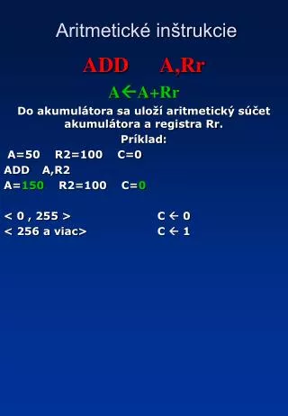 aritmetick in trukcie