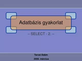 adatb zis gyakorlat