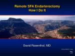 Remote Superficial Femoral Artery Endarterectomy: Techniques and Medium-Term Results - slide 1