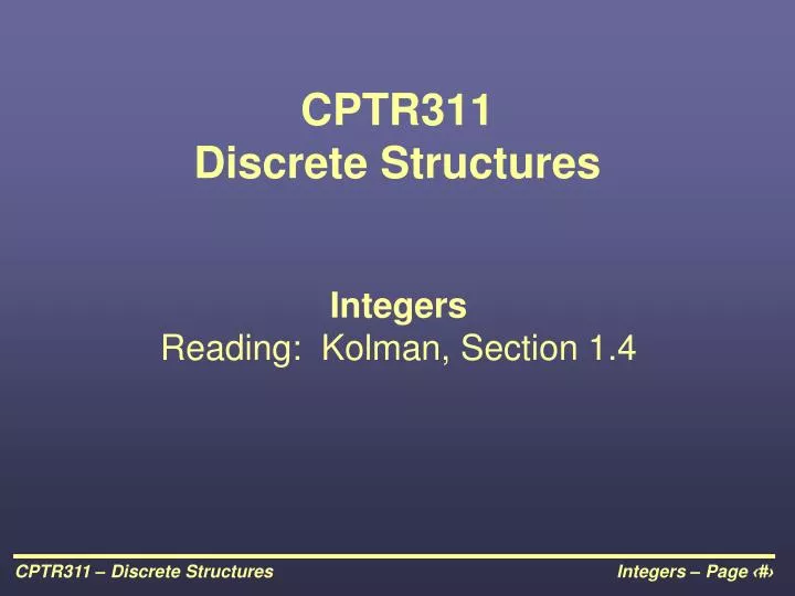 cptr311 discrete structures