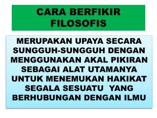 cara berfikir filosofis