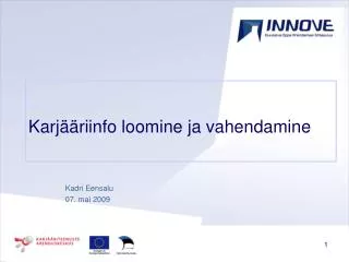 karj riinfo loomine ja vahendamine