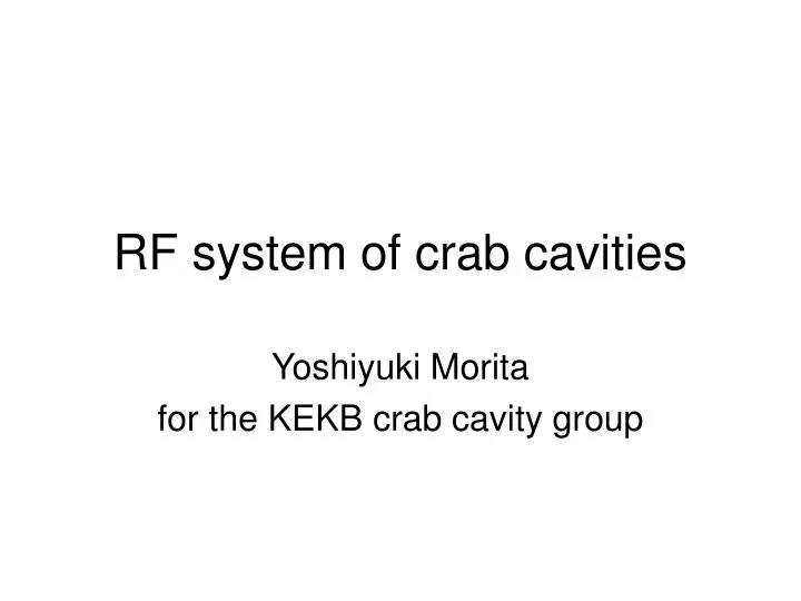 rf system of crab cavities