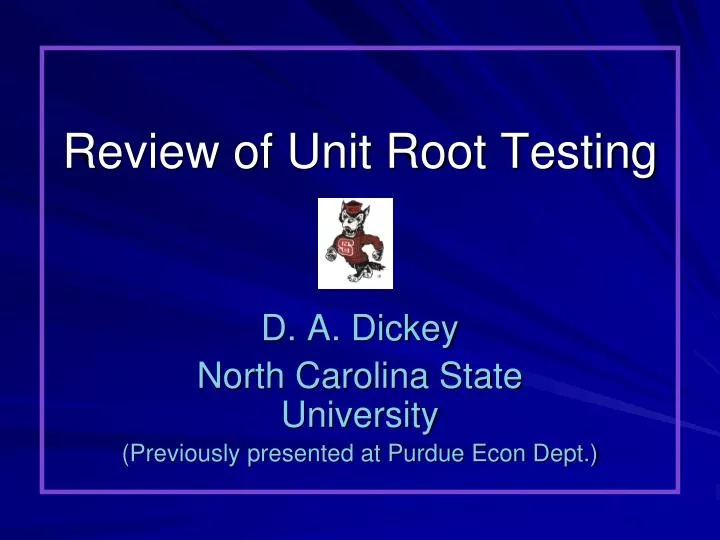 review of unit root testing