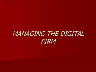 managing the digital firm