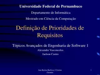 defini o de prioridades de requisitos