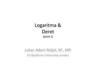 logaritma deret point 1