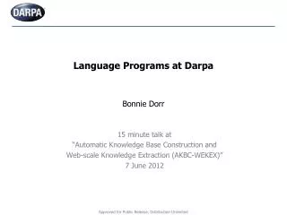 Language Programs at Darpa