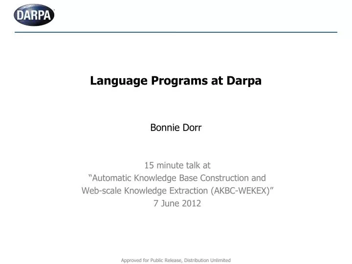 language programs at darpa