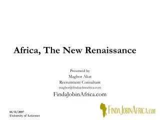 Africa, The New Renaissance