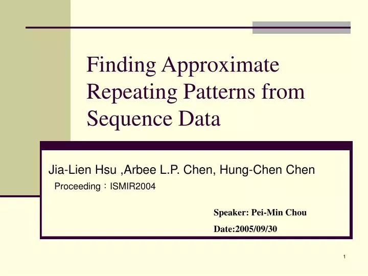 finding approximate repeating patterns from sequence data