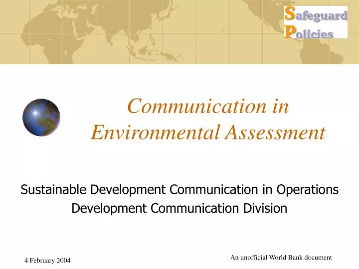 communication in environmental assessment