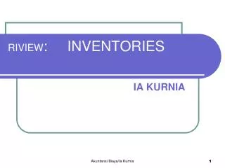 riview inventories
