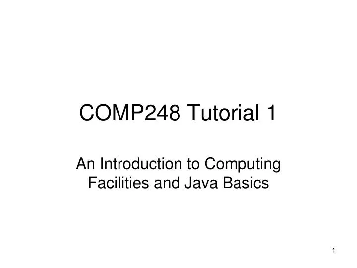 comp248 tutorial 1
