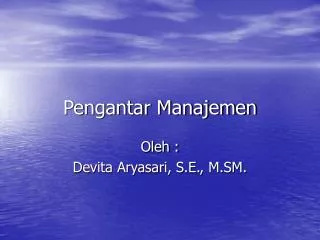 pengantar manajemen