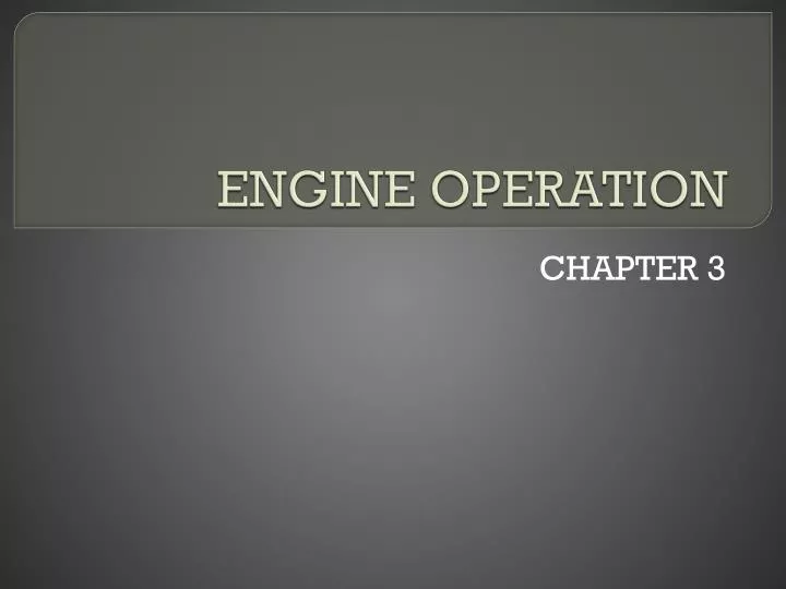 engine operation
