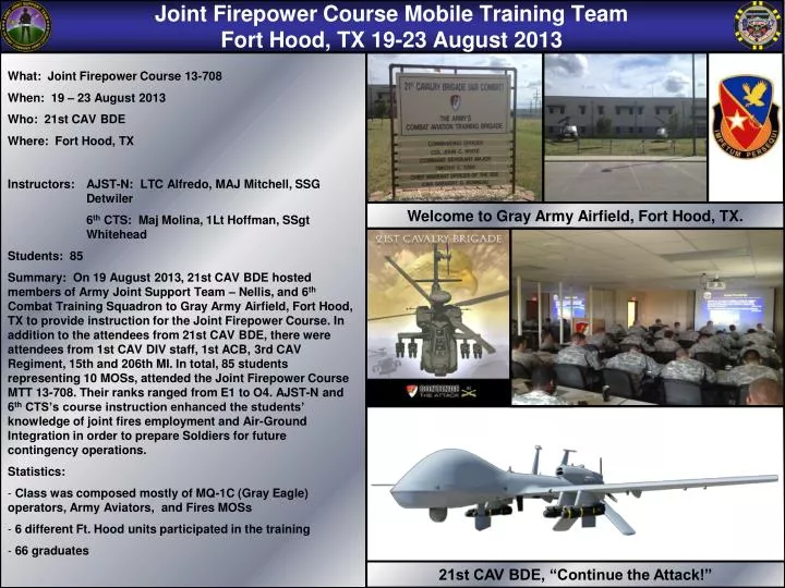 joint firepower course mobile training team fort hood tx 19 23 august 2013