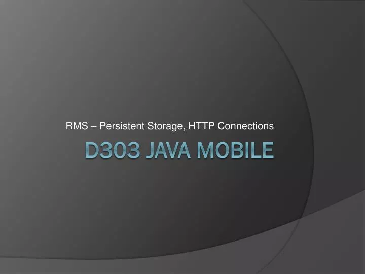 rms persistent storage http connections