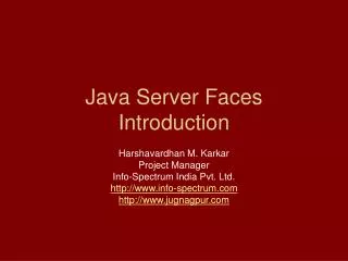 Java Server Faces Introduction