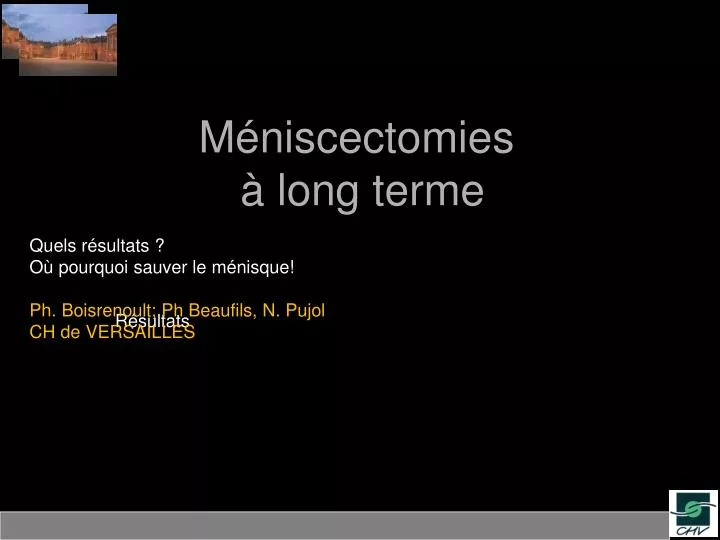 m niscectomies long terme