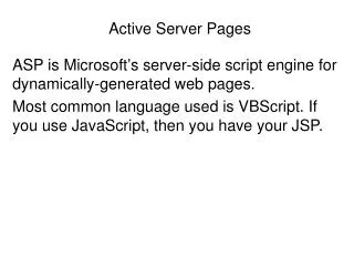 Active Server Pages