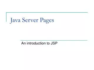 Java Server Pages