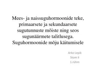 arko lepik stom ii 1 r hm