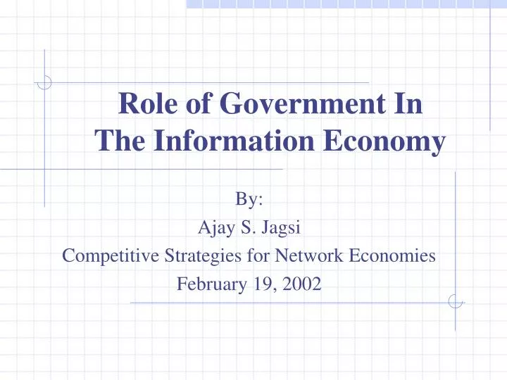 role of government in the information economy