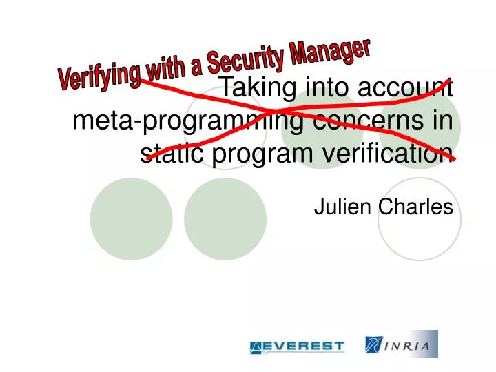 taking into account meta programming concerns in static program verification