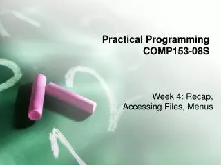 Practical Programming COMP153-08S