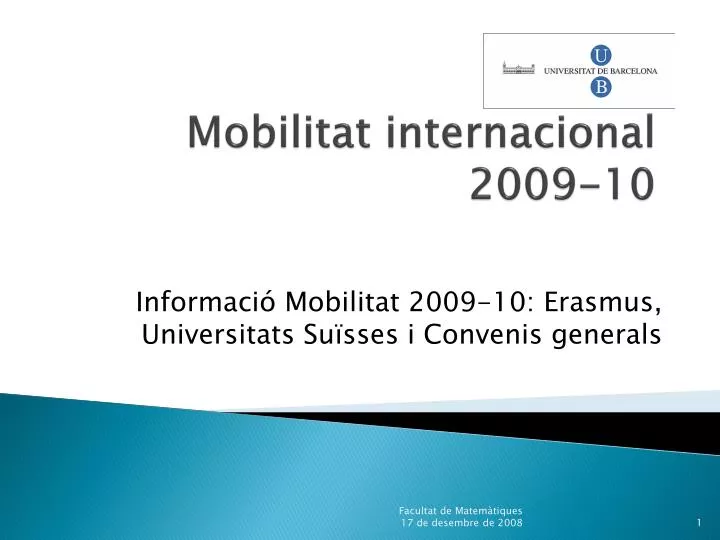 mobilitat internacional 2009 10