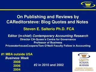 On Publishing and Reviews by CAReditorsteve: Blog Quotes and Notes