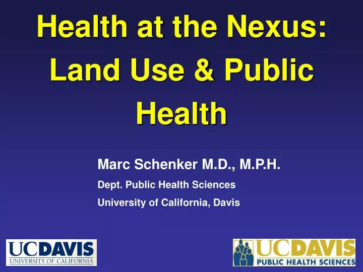 health at the nexus land use public health