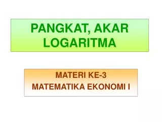 pangkat akar logaritma
