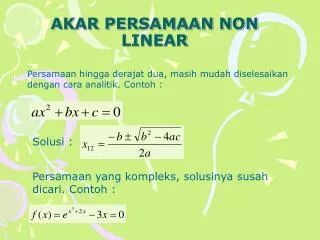 akar persamaan non linear