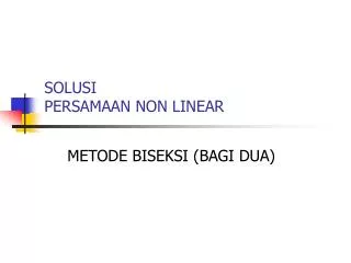 solusi persamaan non linear