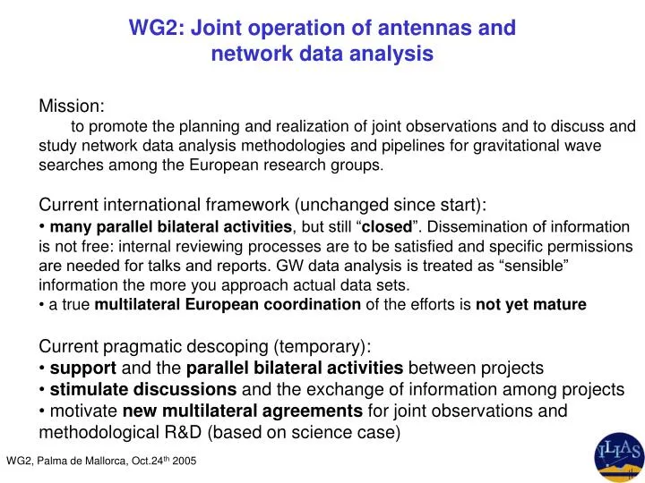 wg2 joint operation of antennas and network data analysis