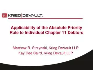 Applicability of the Absolute Priority Rule to Individual Chapter 11 Debtors